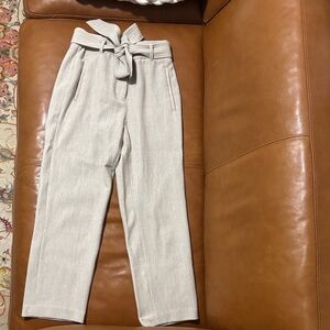 ARITIZA Wilfred Stylish Cream Front Tie Wool Blend Pants
